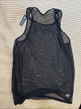 Teamm8 Black Sheer Mesh Tank Top for Men